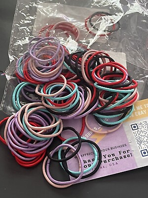 #ad x 100 Kids Women Men Ponytail Holder Bands hair ties Thick or Thin Hair Stretch $7.08