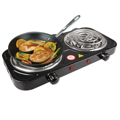 #ad Electric Camping Double Burner Hot Plate Portable Heating Cooking Stove Dorm $22.70