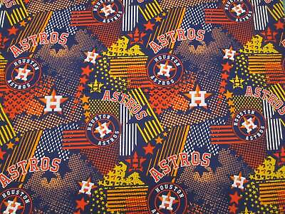 #ad Houston Astros Colorful Design Fabric Traditions BTY $11.95
