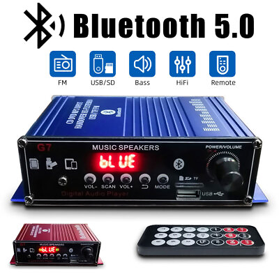 #ad 12V 400W HiFi Bluetooth Power Amplifier 2CH Stereo Audio FM Car Home AMPRemote $22.79