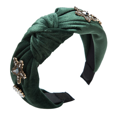 #ad Dark Green Headband Hairband stud diamond knot headband $27.19