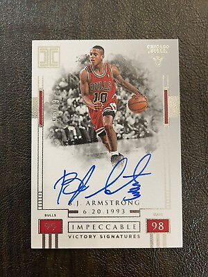 #ad 2017 18 Impeccable Basketball Victory Signatures BJ Armstrong Auto #96 99 Bulls $22.00