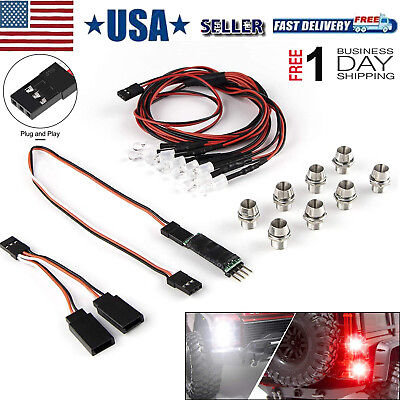 #ad 8pcs Rc Led Light Headlights Taillight Remote Electronic Aux Channel Switch Set $9.59