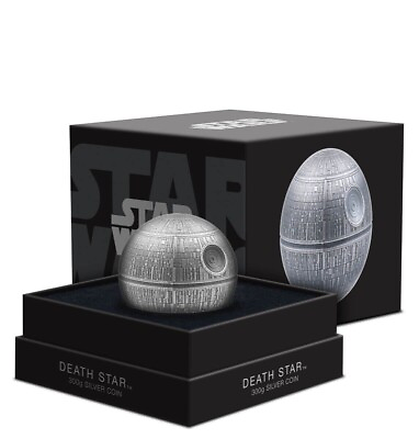 #ad 2024 Niue Star Star Wars Death Star Spherical Coin 300g Silver Antiqued $939.99