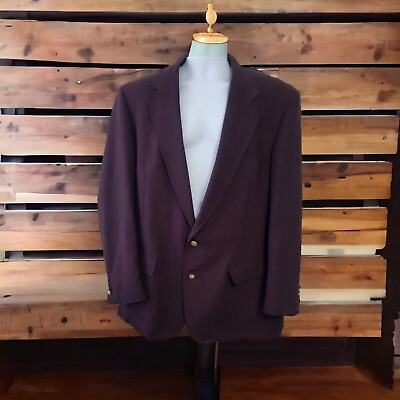 #ad Palm Beach Mens Size 44 X Long Blazer Sports Coat Burgundy Two Gold Buttons $54.85
