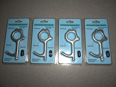 #ad Door opener non touch dual tip zinc alloy with keychain loop 4 pack new $8.99