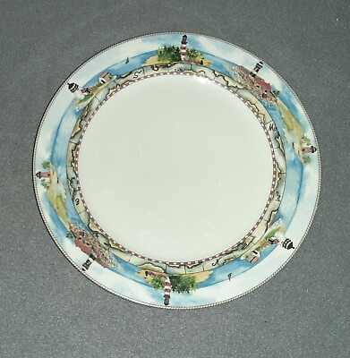 #ad American Atelier At Home Signals Lighthouses Dinner Plate 10 1 2quot; Dia $10.90