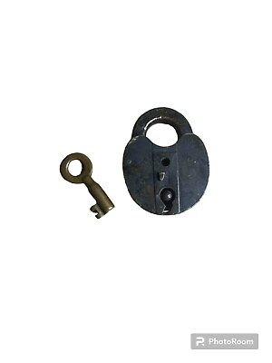 #ad Heavy Duty Antique Working Brass Padlock With Barrel Key UNBRANDED $35.65