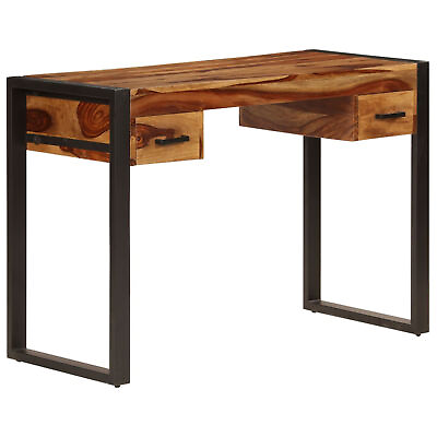 #ad Tidyard Writing Desk with 2 Storage Drawers Sheesham Wood Desk Wooden G8O8 $217.13