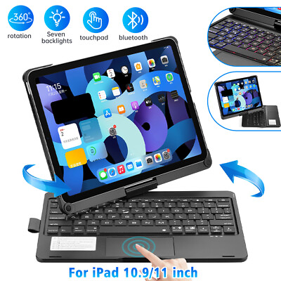 #ad 10.9quot; Magnetic 7 Colors Backlit Keyboard Case Bluetooth for iPad 10th Gen Edge $54.99