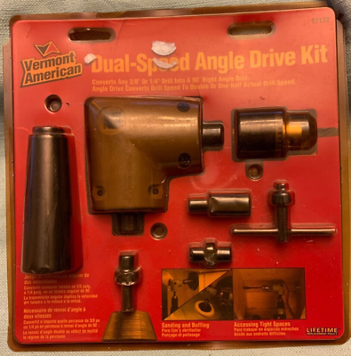 #ad Vermont American Dual Speed Angle Drive Kit 17172 New 90 Degree Drill 3 8” 1 4quot; $32.85