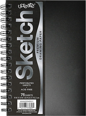 #ad Sketch Book Heavyweight Unruled 9 x 6 75 Sheets $8.31