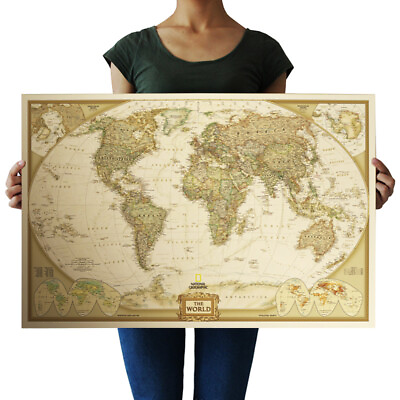 #ad Map Decor Bedroom Home Antique Chart Poster Cool Vintage Retro Wall World Paper $6.27