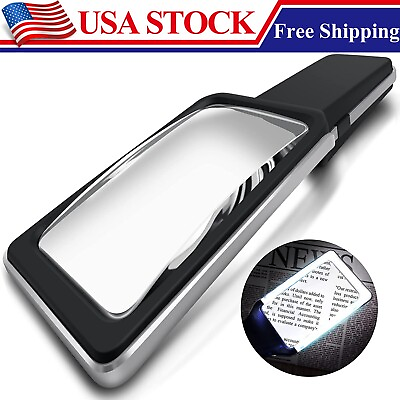 #ad Rechargeable Handheld Magnifying Glass 10 Bright LED Light Illuminated Magnifier $17.99