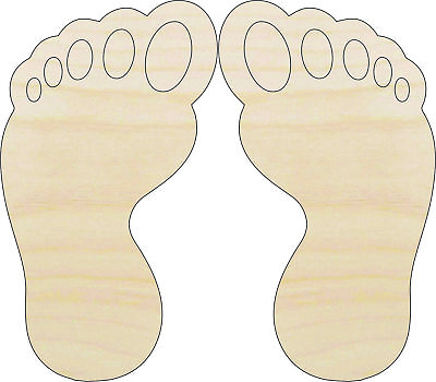 #ad Bigfoot Feet Laser Cut Wood Shape MYTH27 $2.10