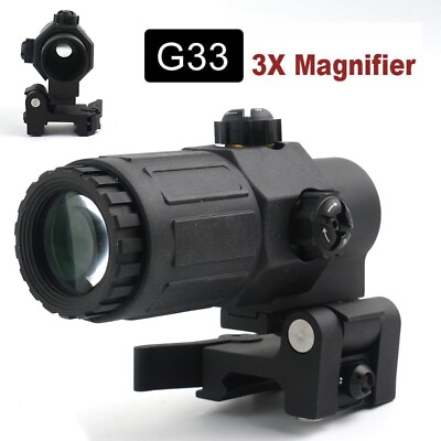 #ad G33 Holographic Sight 3X Magnifier With Switch to Side Quick Detachable QD Mount $57.69