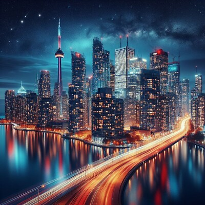 #ad Digital Photo Image Picture Pic Wallpaper Background Toronto Downtown Cityscape $0.99