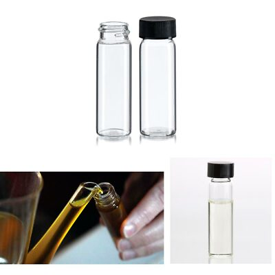 #ad 10 Mini Clear Glass Vial Bottles Cap 2 3 16 Tall 6 mL Gold Panning Prospecting $7.79