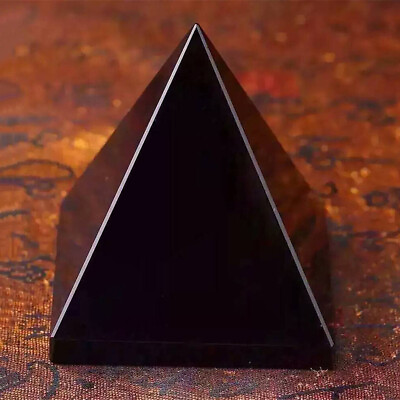 #ad Crystal Pyramid Ornaments Black Obsidian Energy Charged Healing Crystal Pyramid $12.99