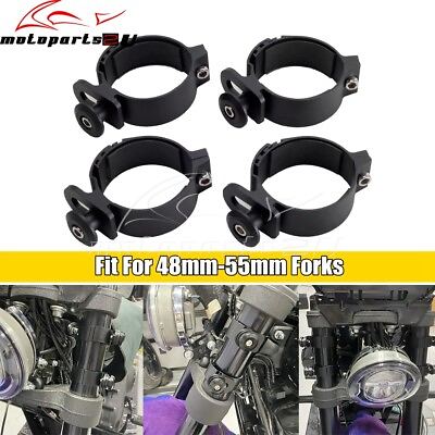 #ad Aluminum Clip Hardware Front Fairing Mount Clamp For Harley 48mm 55mm Forks $38.99