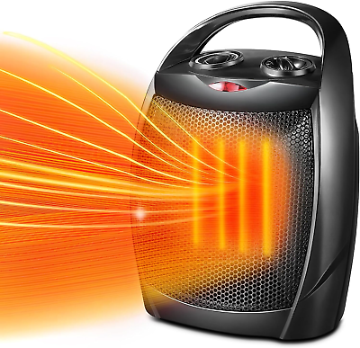 #ad Kismile Small Electric Space Heater Ceramic Space HeaterPortable Heater Fan for $37.10