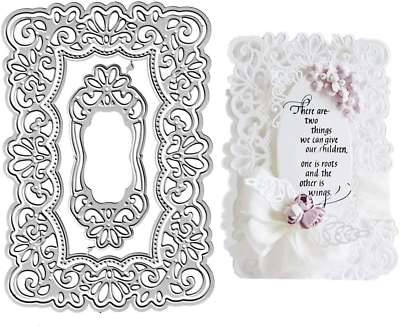 #ad Lace Flowers Background Frame Cutting Dies Lace Frame Die Cuts Metal Embossing $9.99