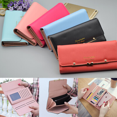#ad Ladies Women Leather Wallet Long Purse Card Phone Holder Case Clutch Handbag $2.99