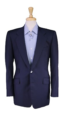 #ad Elegant Fashions Bespoke Custom Navy Blue w Mother of Pearl Buttons Blazer 40L $45.00