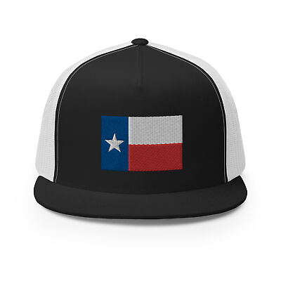 #ad Trucker Cap Texas Flag Embroidered Five Panel Mesh Back Adjustable $19.78
