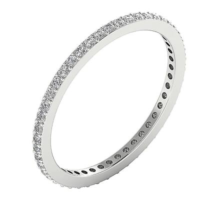 #ad I1 G 0.61 Carat Round Diamond Eternity Anniversary Ring 14K White Gold RS 9.50 $351.99