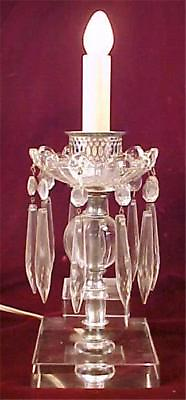 #ad Art Deco Bedroom Boudoir Lamp Drop Prism Elegant Glass Clear Vintage Electric $99.99