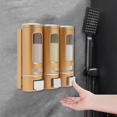 #ad 400ml 3 Pack Hotel Shower soap Dispenser Wall mounted Shampoo Dispenser Hotel $32.00