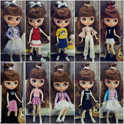 #ad Fashion Doll Clothes Set For Blyth Doll Outfits Tank Top Coat Skirt Dress Pants $3.94