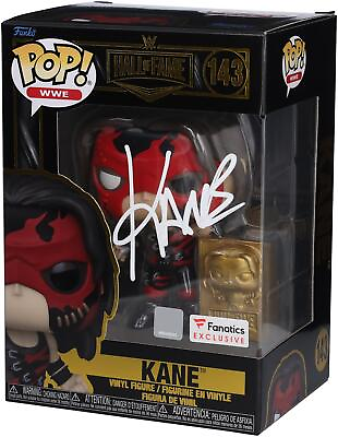#ad Kane WWE Autographed Fanatics Exclusive Hall of Fame #143 Funko Pop Figurine $79.99