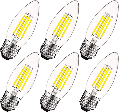 #ad Luxrite 5W Vintage E26 Candelabra LED Bulb 60W Equivalent 550 Lumens 5000K Bri $40.96