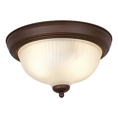 #ad 13quot; Classic Flush Mount Ceiling Light Bronze Finish Frosted Glass Sha $23.38
