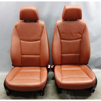 #ad 2009 2012 E90 E91 3 Series 4door Front Seat Pair Red Brown Leather OEM $437.50