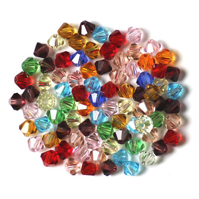 #ad 50pcs Imitation Austrian Crystal Glass Beads Faceted Bicone Spacer 6 8 10mm $6.45