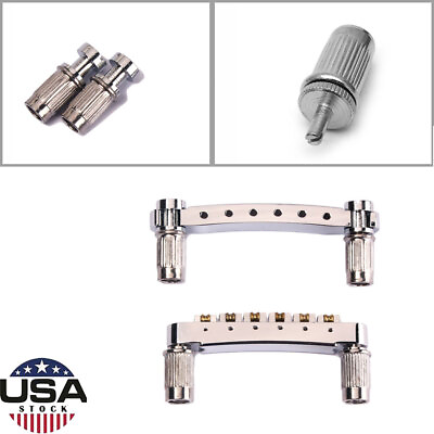 #ad Adjustable Roller Saddle Tune O Matic Bridge Tailpiece Compatible For LP SG USA $19.37