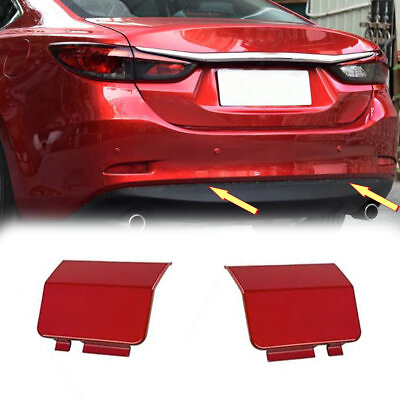 #ad Pair Red Car Rear Bumper Tow Hook Cap ABS Cover Trim For Mazda 6 2013 2014 2018 $12.71