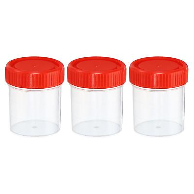 #ad 60mL Sample Cups 3Pcs Sample Containers Leak Proof Screw Cap for Lab Home Red AU $14.25