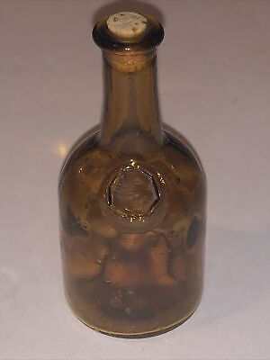 #ad Vintage 3” Brown Glass Bottle $5.00