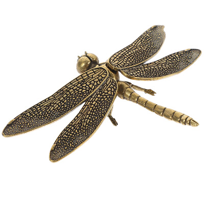 #ad Dragonfly Brass Lawn Statue Home Decor Figurine Cabinet Adornment $9.15