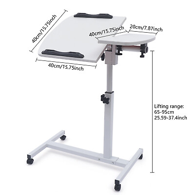 #ad Adjustable Office Laptop Desk Rolling Table Computer Mobile Stand Portable NEW $50.03