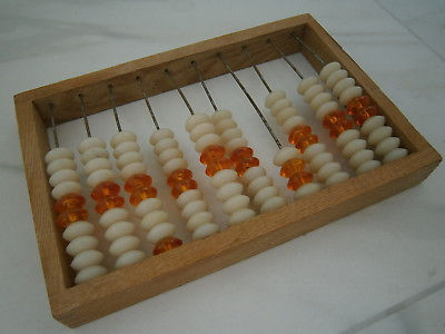 #ad Vintage Soviet Counting Frame Wooden Abacus Color Beads Russian Сalculator USSR $18.95