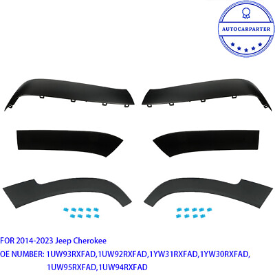 #ad 6 PCS For 2014 2023 Jeep Cherokee Rear Left amp; Right Wheel Arch Fender Flare Trim $170.88