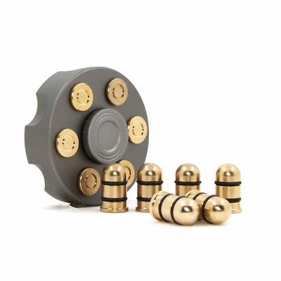 #ad Revolver Finger Spinner Hand Fidget Pocket EDC Toy Spinning Top Brass Bullet $15.19