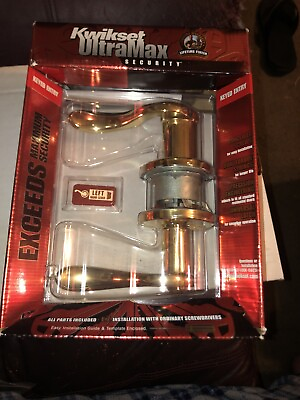 #ad Kwikset Keyed Entry Polished Brass levers Handle Kit Left handed $14.99