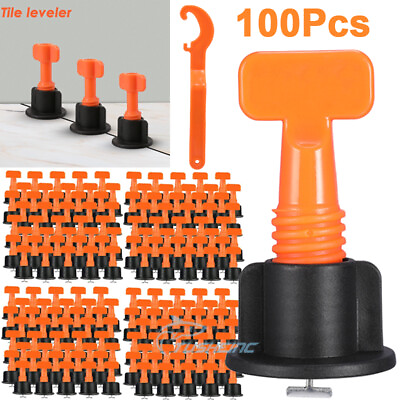 #ad 100pcs Tile Leveling System Kit Reusable Tile Spacer Wall Floor Clips Tool US $24.19