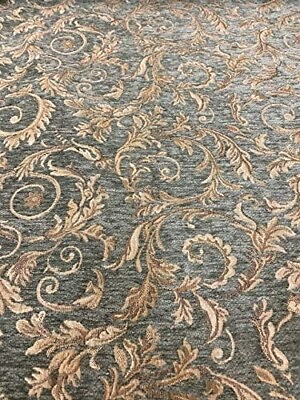 #ad Royalty leaf Damask Chenille 54quot; Wide upholstery furniture Fabric drapery $29.99